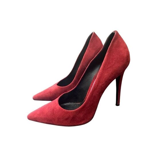 Versace 1969 Italia Women Red Suede point stiletto heel Size: 361/2, US 6 - Picture 2 of 11